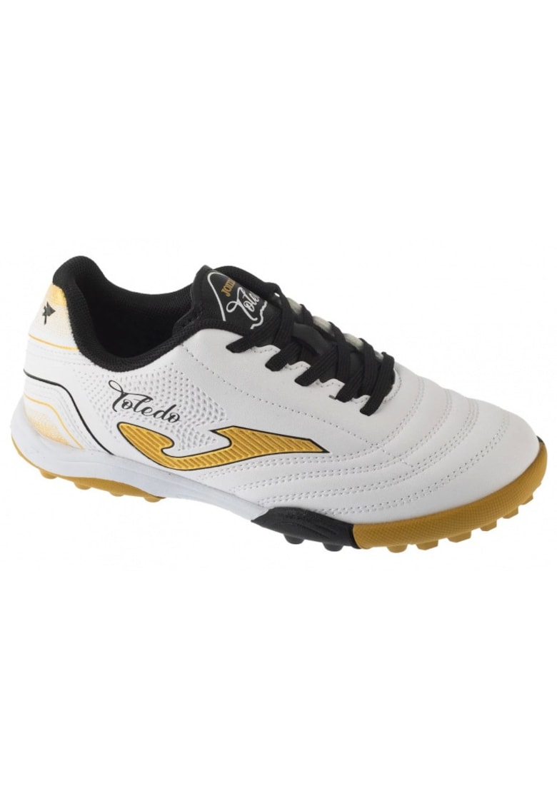 Joma Ghete de fotbal copii - Toledo Jr 2502 TF TOJW2502TF - piele ecologica - alb -