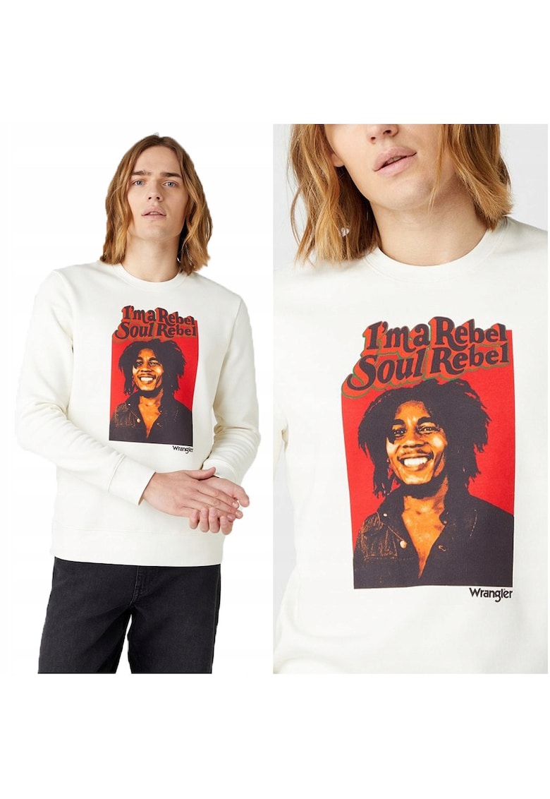 Hanorac Barbati - Soul Rebel - Nepermis - Regular Fit - 100% Bumbac - Confortabil - Stilat - Durabil - Moale - Ideal Pentru Zi Cu Zi - Marimea 2XL - Alb