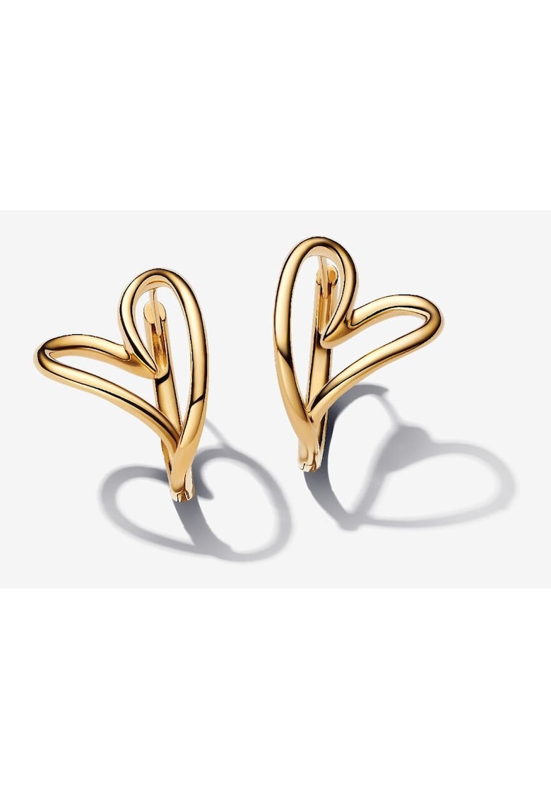 Cercei rotunzi Essence tip inima cu forma organica