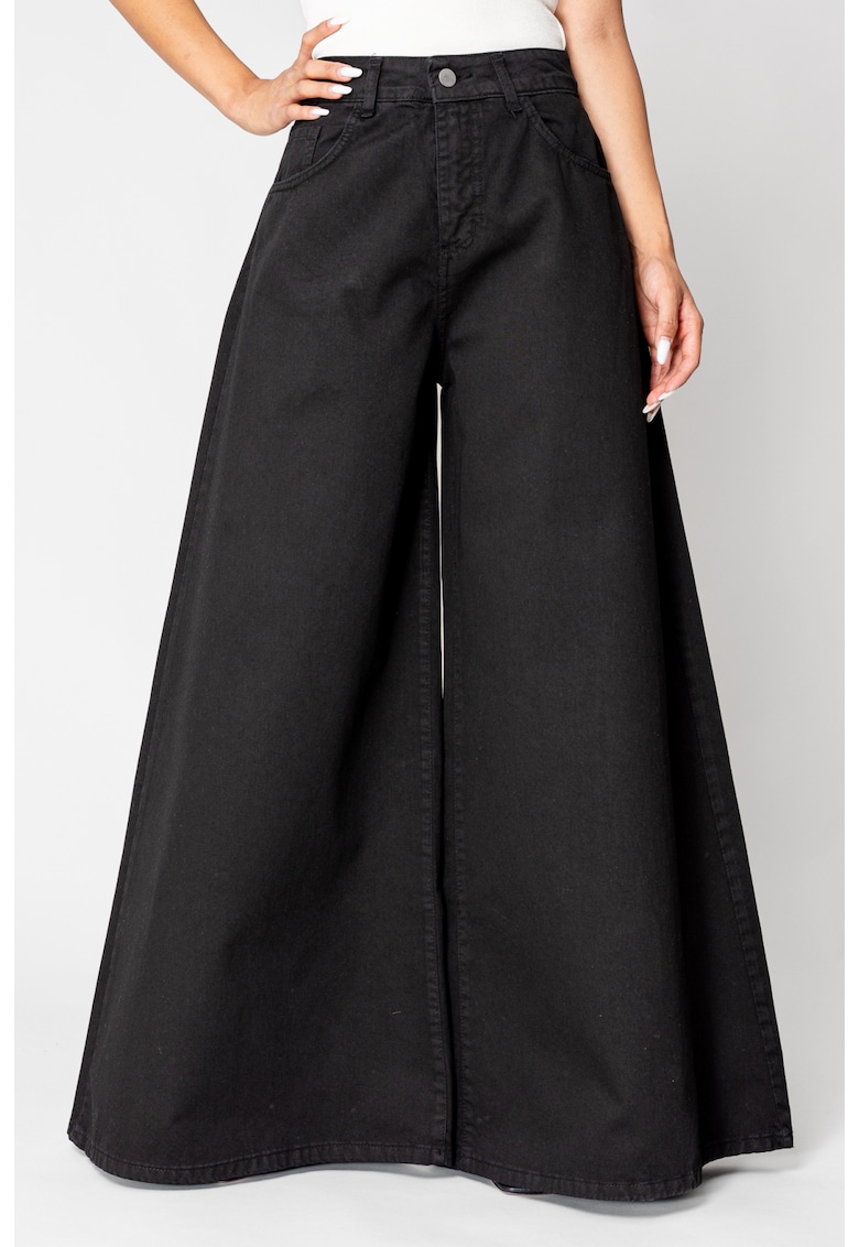Blugi foarte largi din denim Black 17828