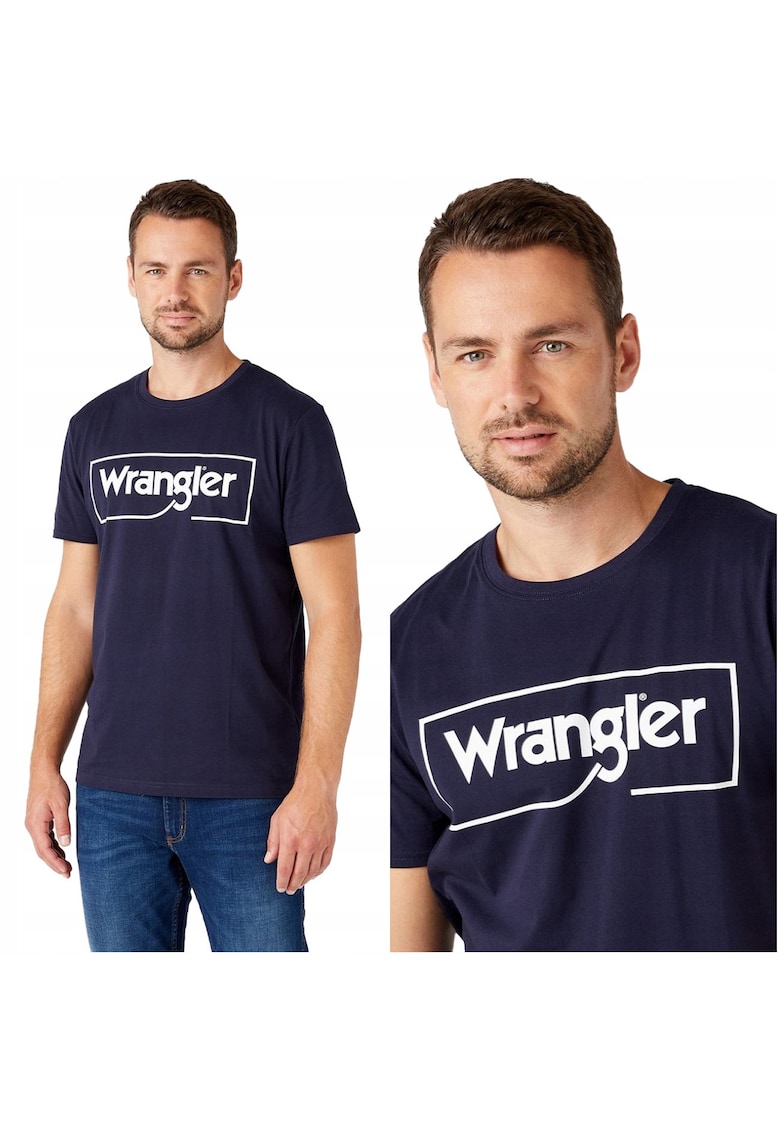 Tricou Barbati - Frame Logo Tee - Regular Fit - 100% Bumbac - Confortabil - Respirabil - Moale La Atingere - Material Durabil - Ideal Pentru Zi Cu Zi - Marimea M - Bleumarin