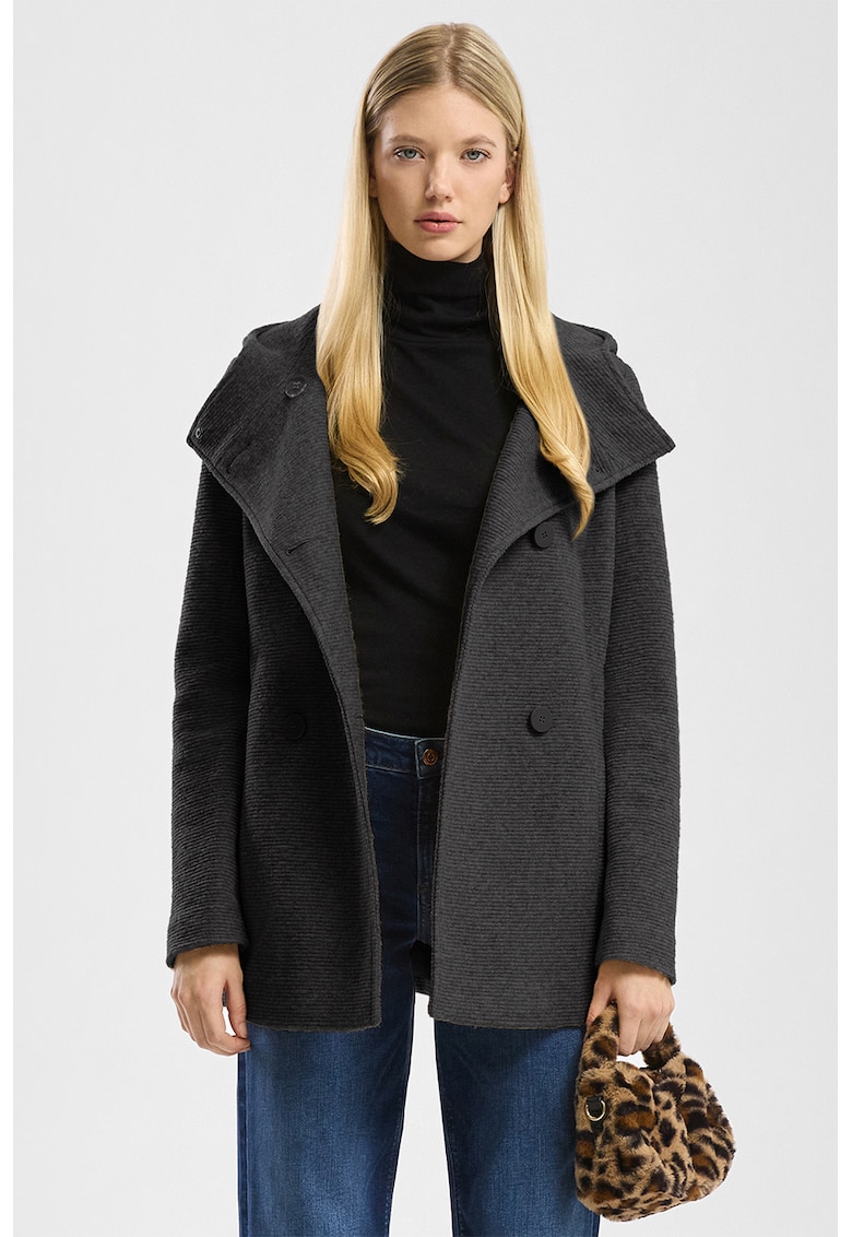 Palton cu gluga si buzunare