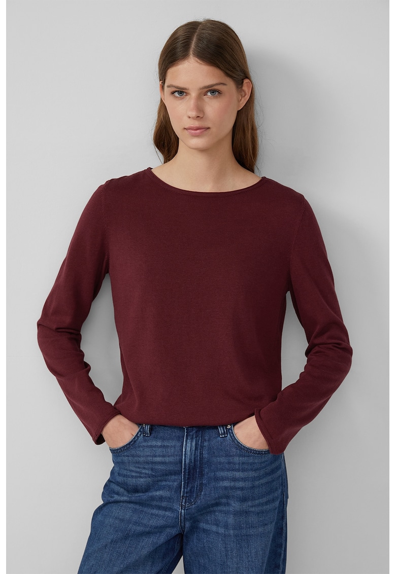 Pulover uni cu decolteu rotund