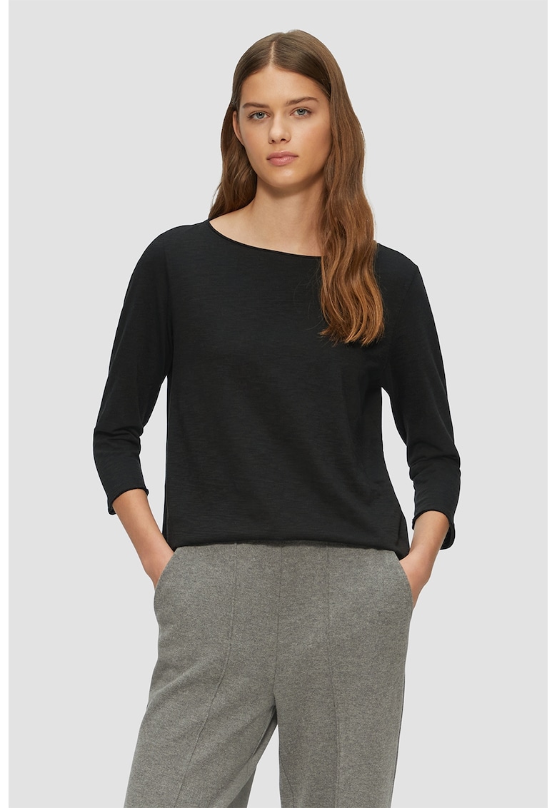 s.Oliver Bluza lejera cu decolteu rotund - Negru