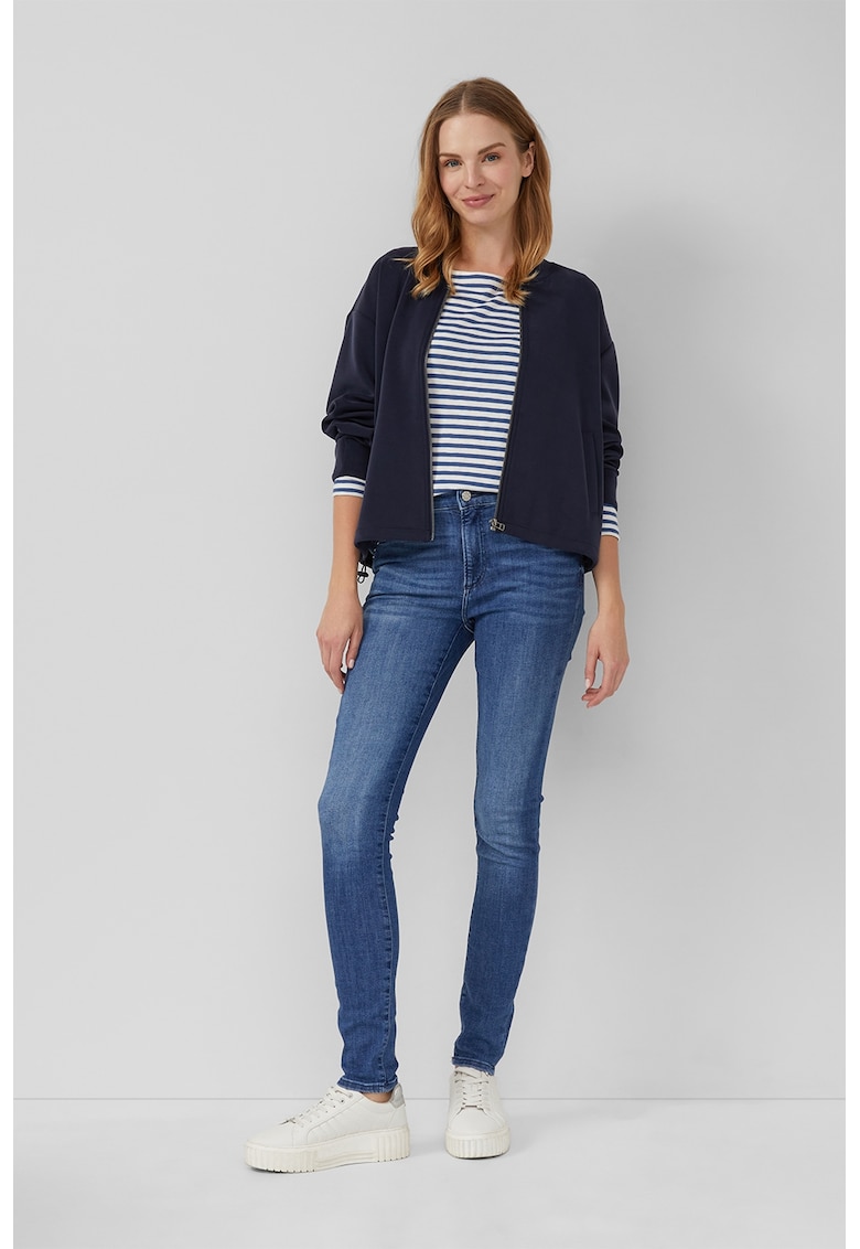 Blugi skinny cu talie inalta - Albastru melange