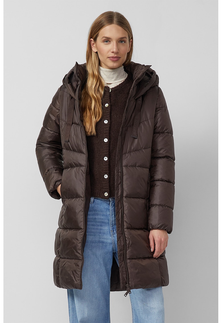 Geaca lunga cu vatelina - Maro inchis