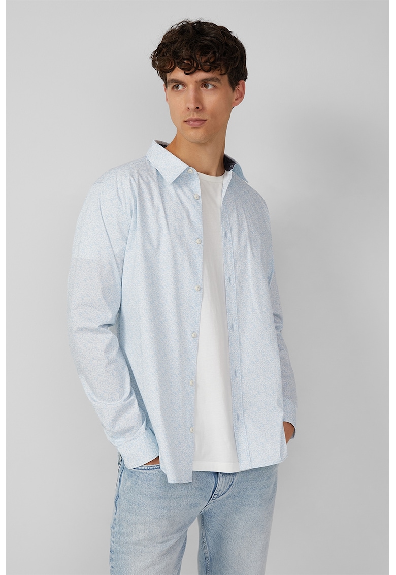 Camasa din amestec de bumbac cu guler ascutit