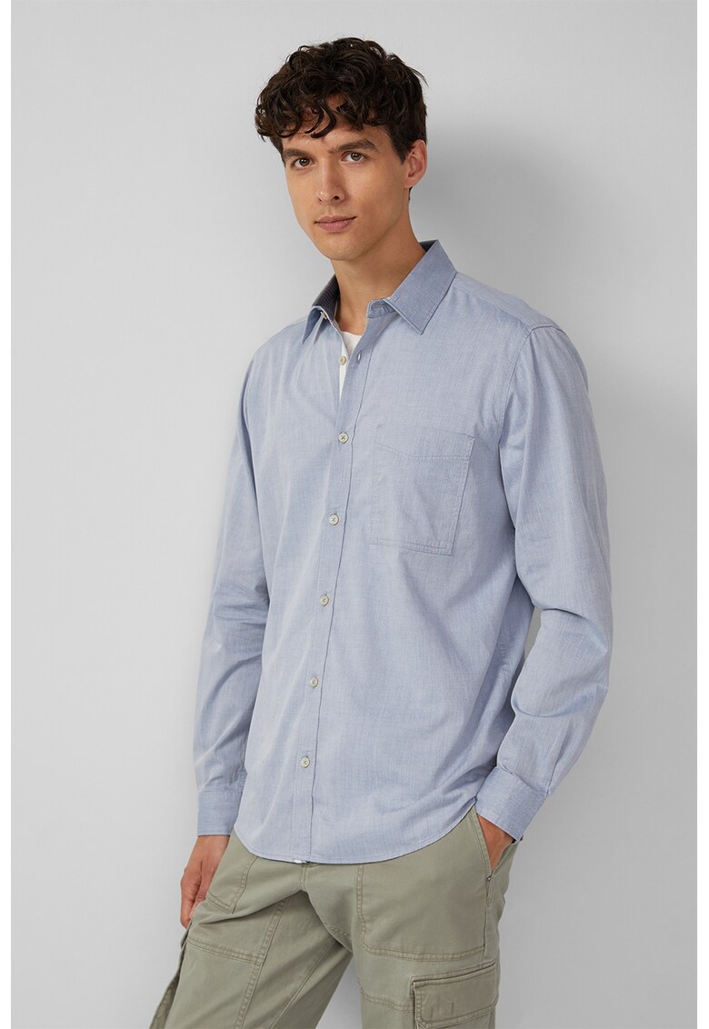 Camasa uni cu buzunar pe piept - Albastru pastel