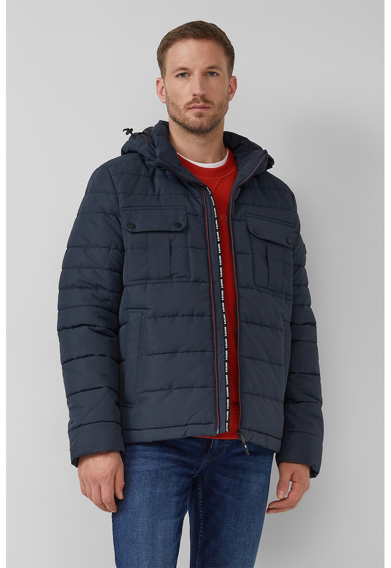 Geaca cu vatelina si gluga - Bleumarin