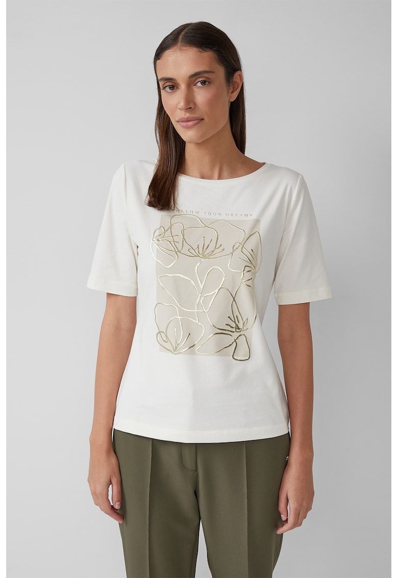Tricou din amestec de bumbac cu model floral
