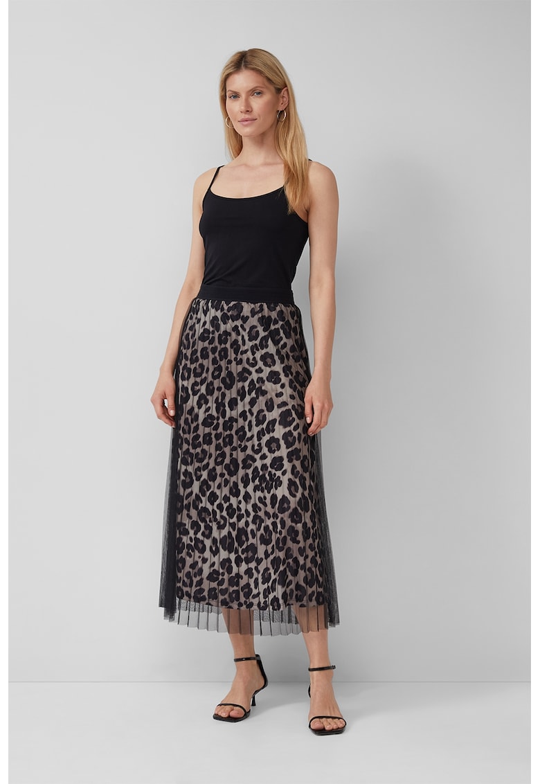 Fusta midi cu animal print