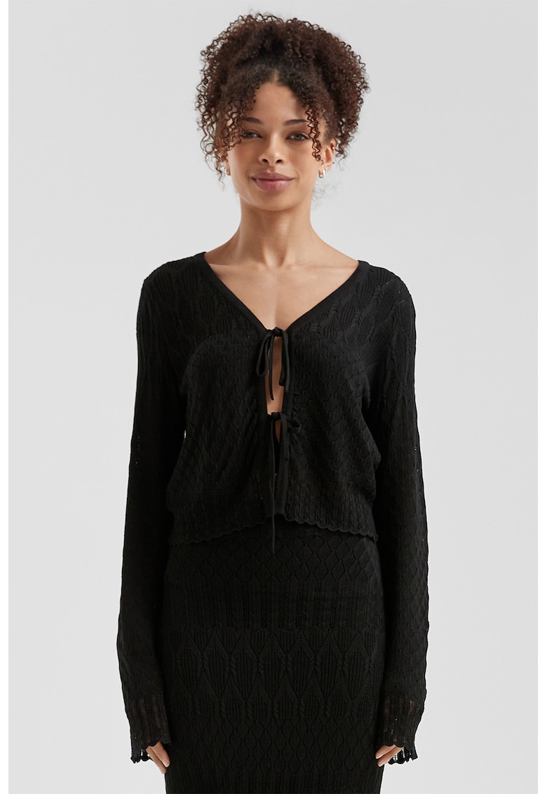 Cardigan fara inchidere cu prindere frontala