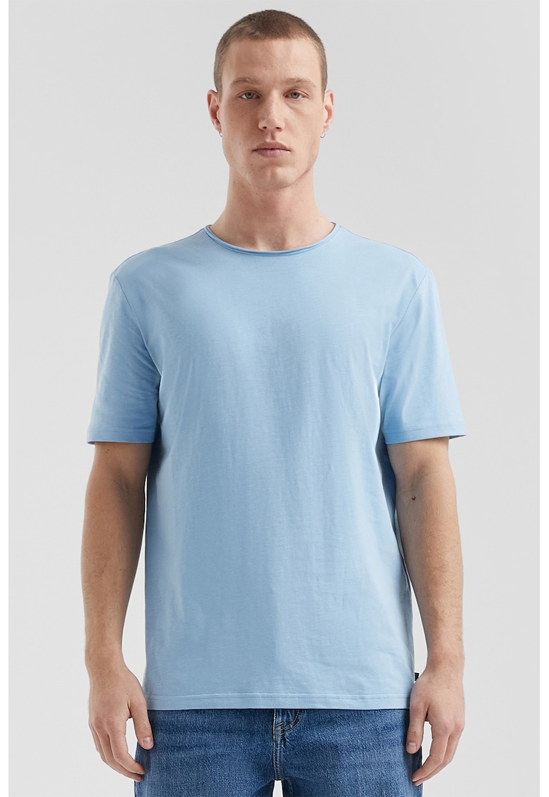 Qs Tricou uni cu decolteu la baza gatului - Albastru pastel