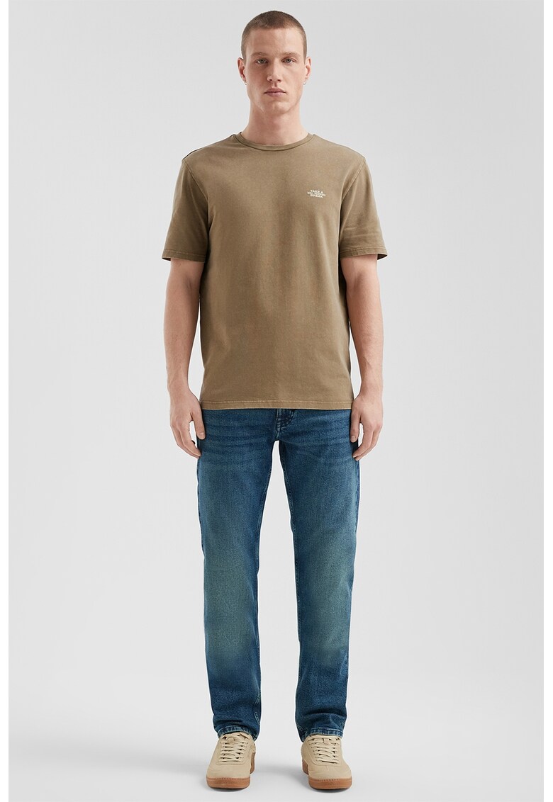 Blugi drepti cu talie medie - Albastru prafuit