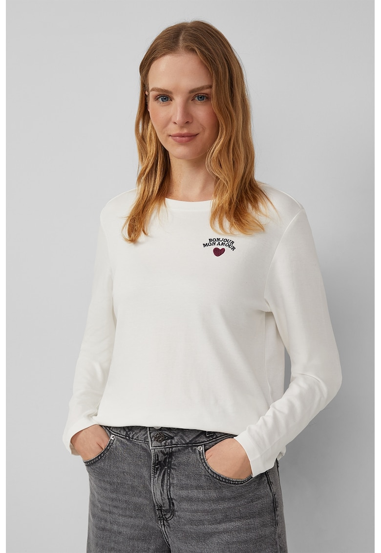 Bluza regular fit cu detaliu brodat