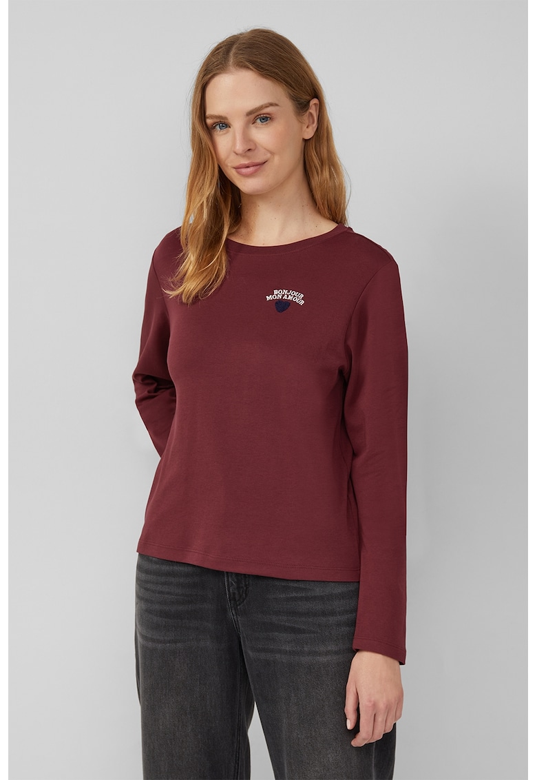 Bluza regular fit cu detaliu brodat