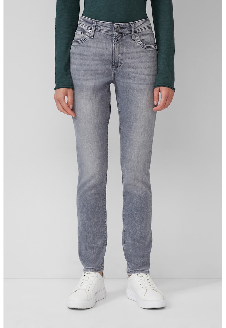 Blugi crop slim fit - Gri deschis