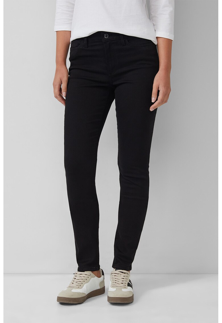 Blugi slim fit cu talie medie - Negru