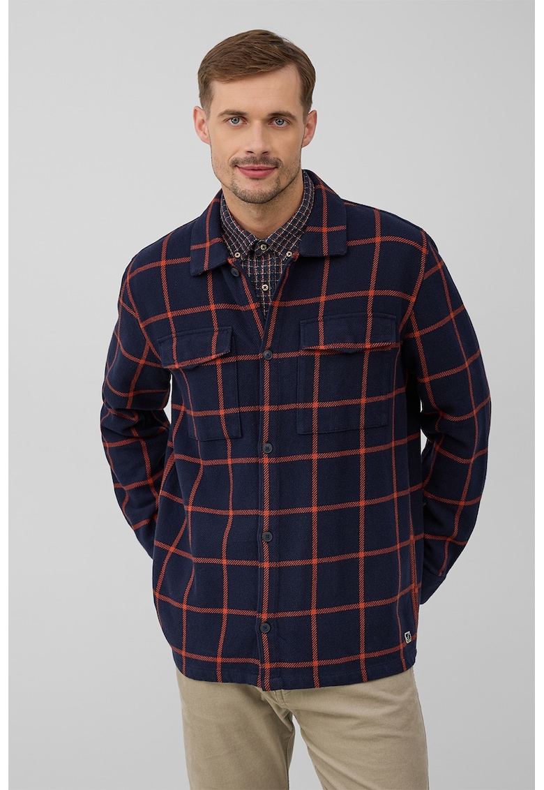 Camasa in carouri cu buzunare cu clapa - pe piept