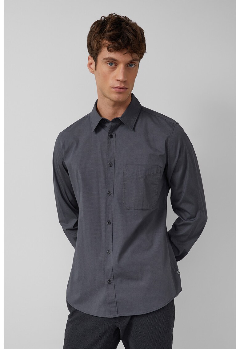 Camasa uni cu buzunar pe piep