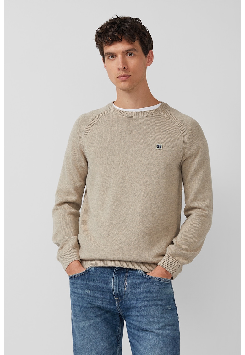 Pulover uni cu decolteu la baza gatului - Bej