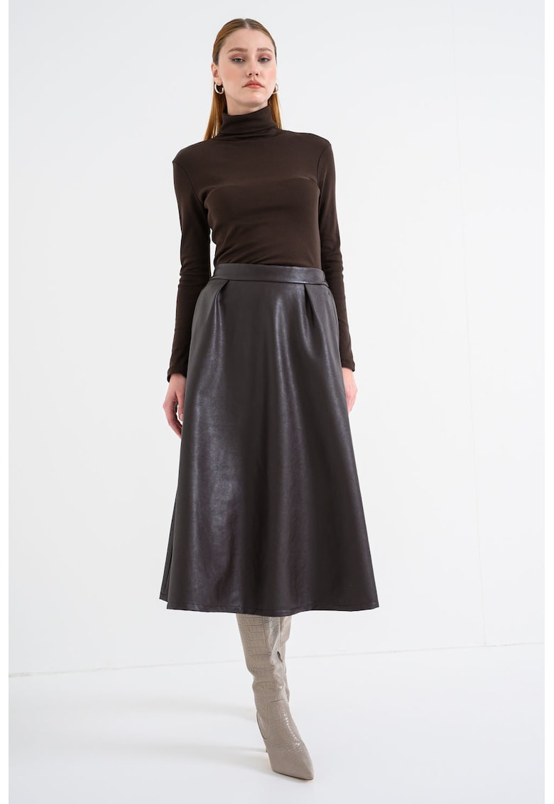 Fusta midi cu buzunare laterale