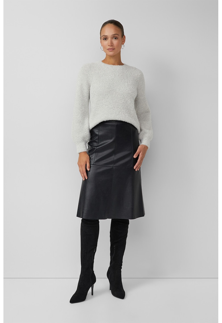 Fusta midi de piele ecologica