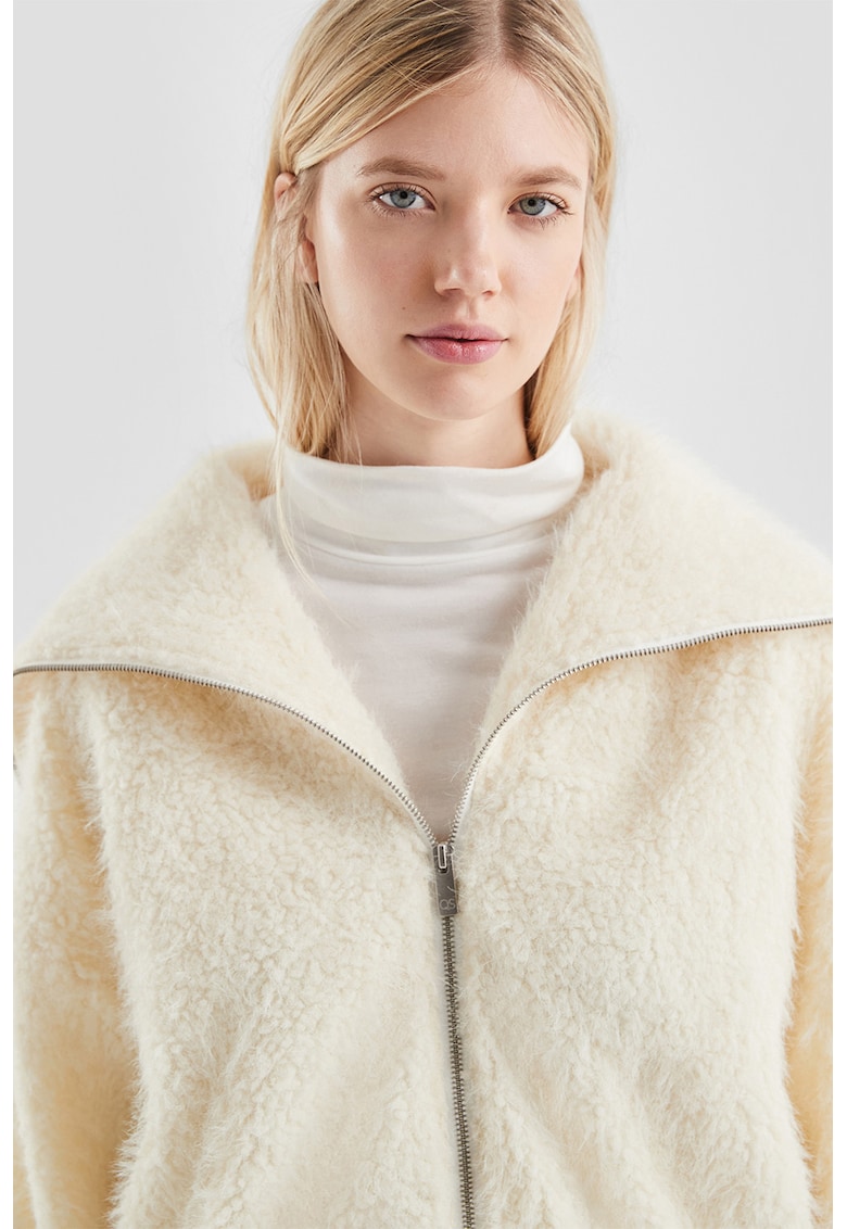 Jacheta uni cu fermoar - Crem