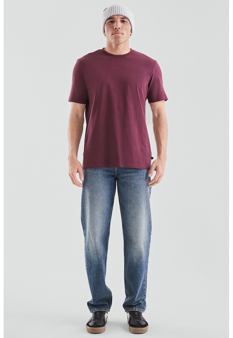 Tricou uni cu decolteu la baza gatului - Violet tyrian