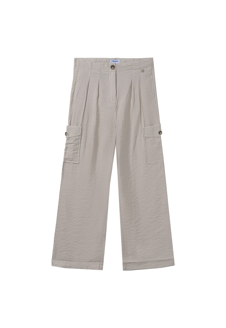 Pantaloni fete 6536 - Viscoza/Poliamida - Bej - Bej