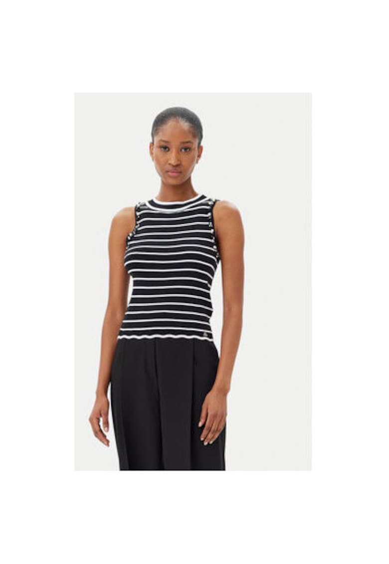 Top dama  ACMA001916 - Viscoza/Nylon - Alb/Negru