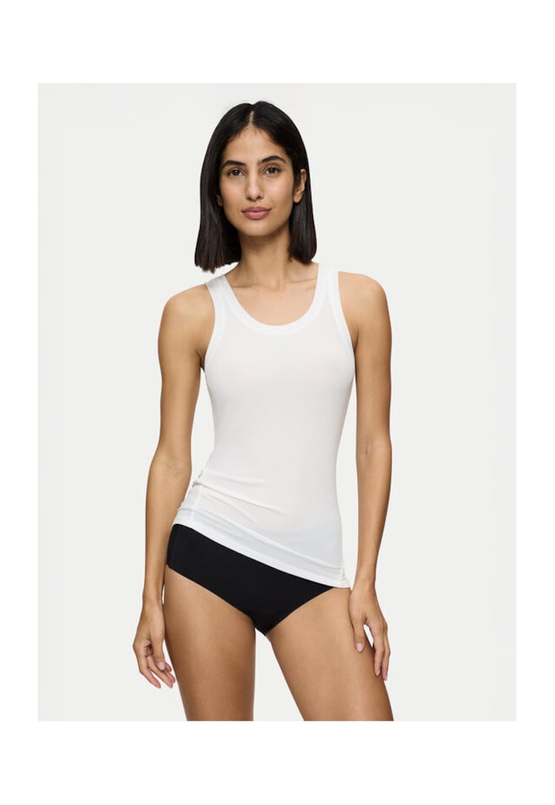 Top dama 10221176 - Lyocell/Elastan - Ecru - Ecru