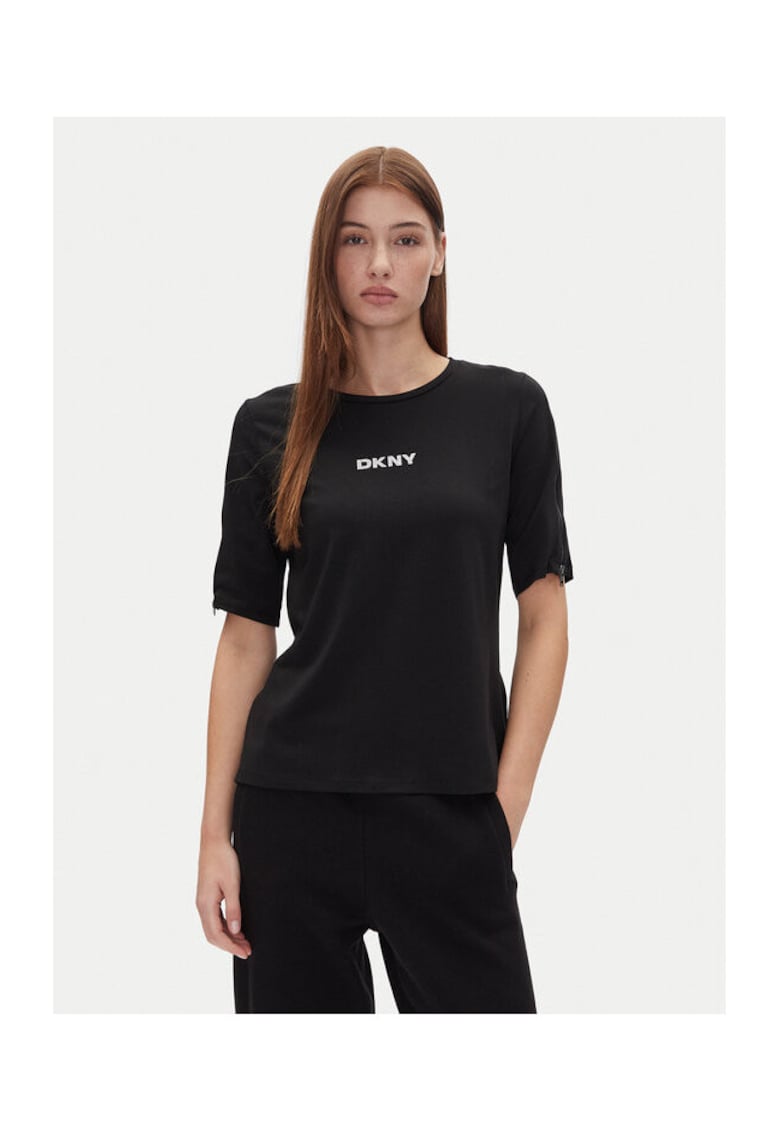 Tricou dama P4JHBRJQ - Bumbac/Modal - Negru - Negru