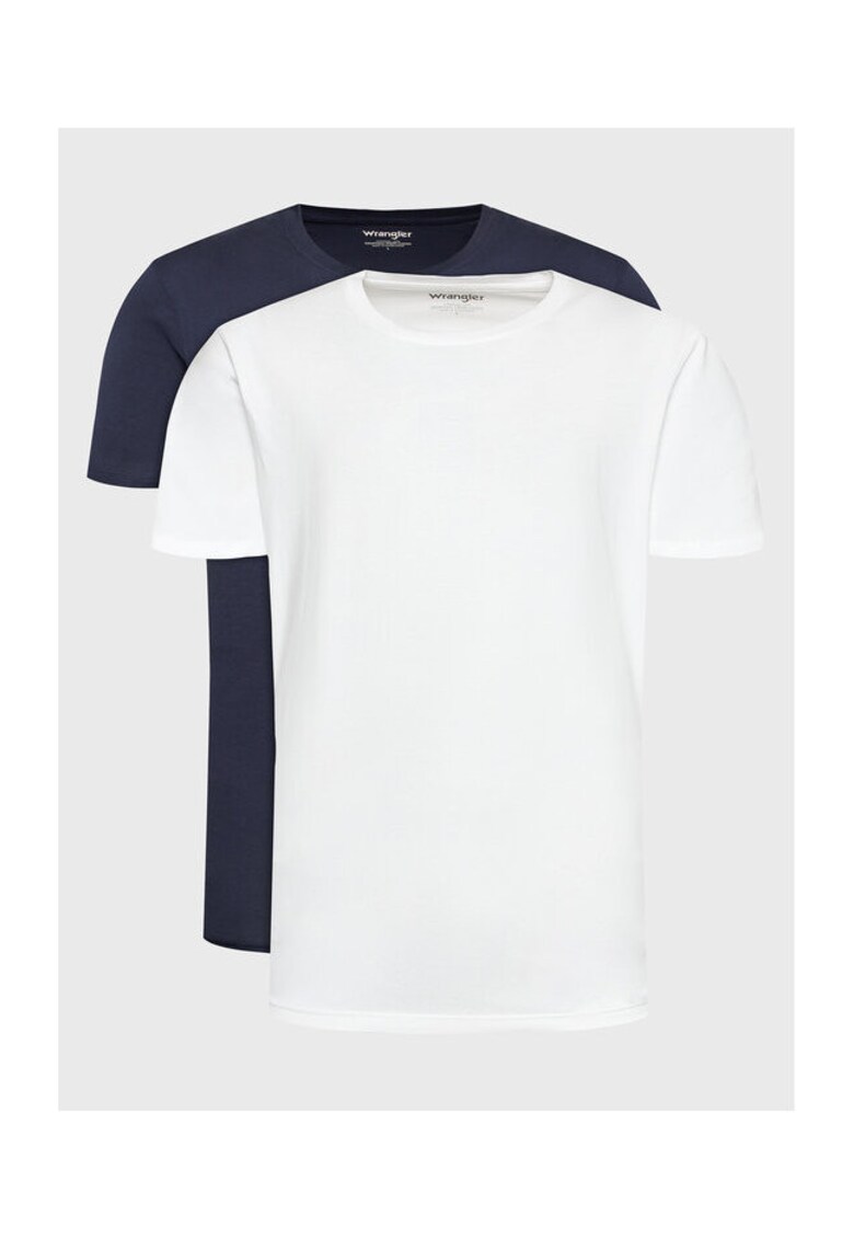 Set 2 tricouri barbati 112321453 - Bumbac - Alb/Bleumarin - Alb/Bleumarin