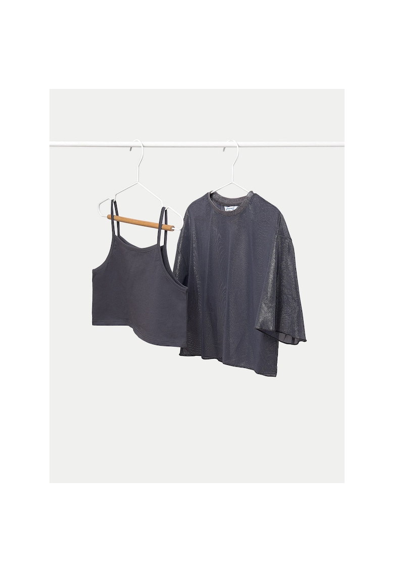 Bluza fete 6149 - Poliester/Elastan - Gri - Gri