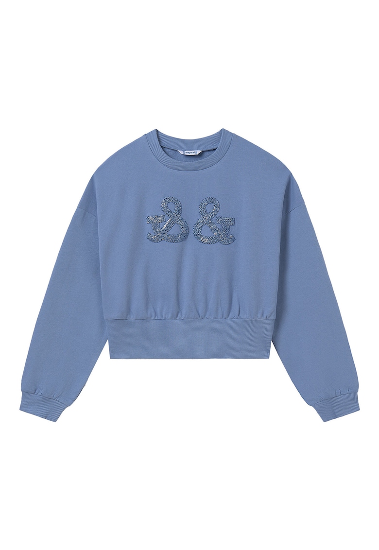 Bluza fete 6401 - Bumbac/Elastan - Albastru - Albastru