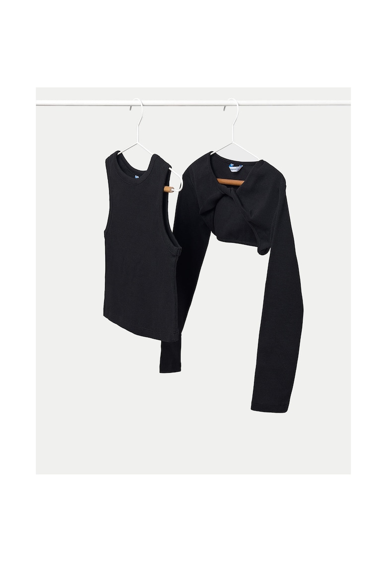 Bluza fete 6150 - Bumbac/Elastan - Negru Bluza fete 6150 - Bumbac/Elastan - Negru