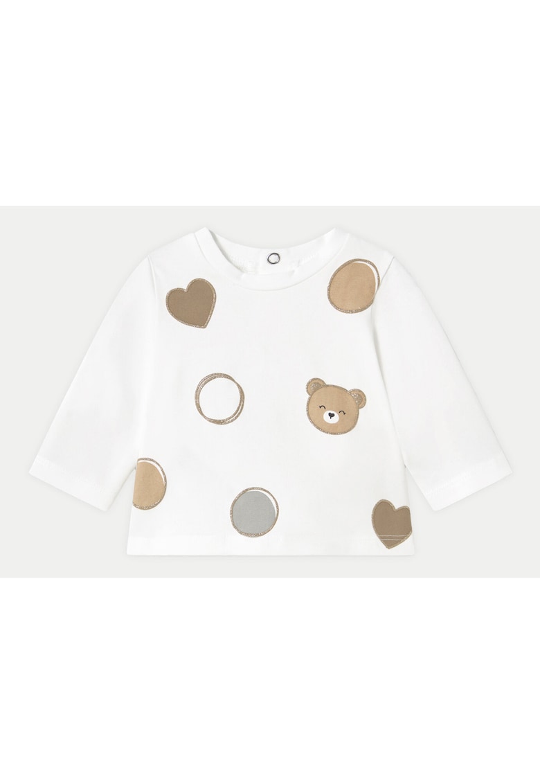 Bluza fete 1071 - Bumbac/Elastan - Alb - Alb