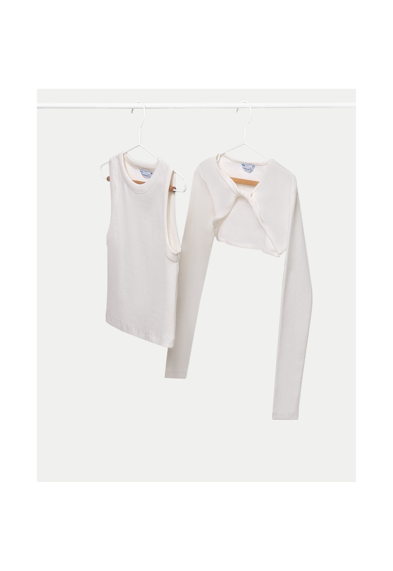 Bluza fete 6150 - Bumbac/Elastan - Ecru Bluza fete 6150 - Bumbac/Elastan - Ecru