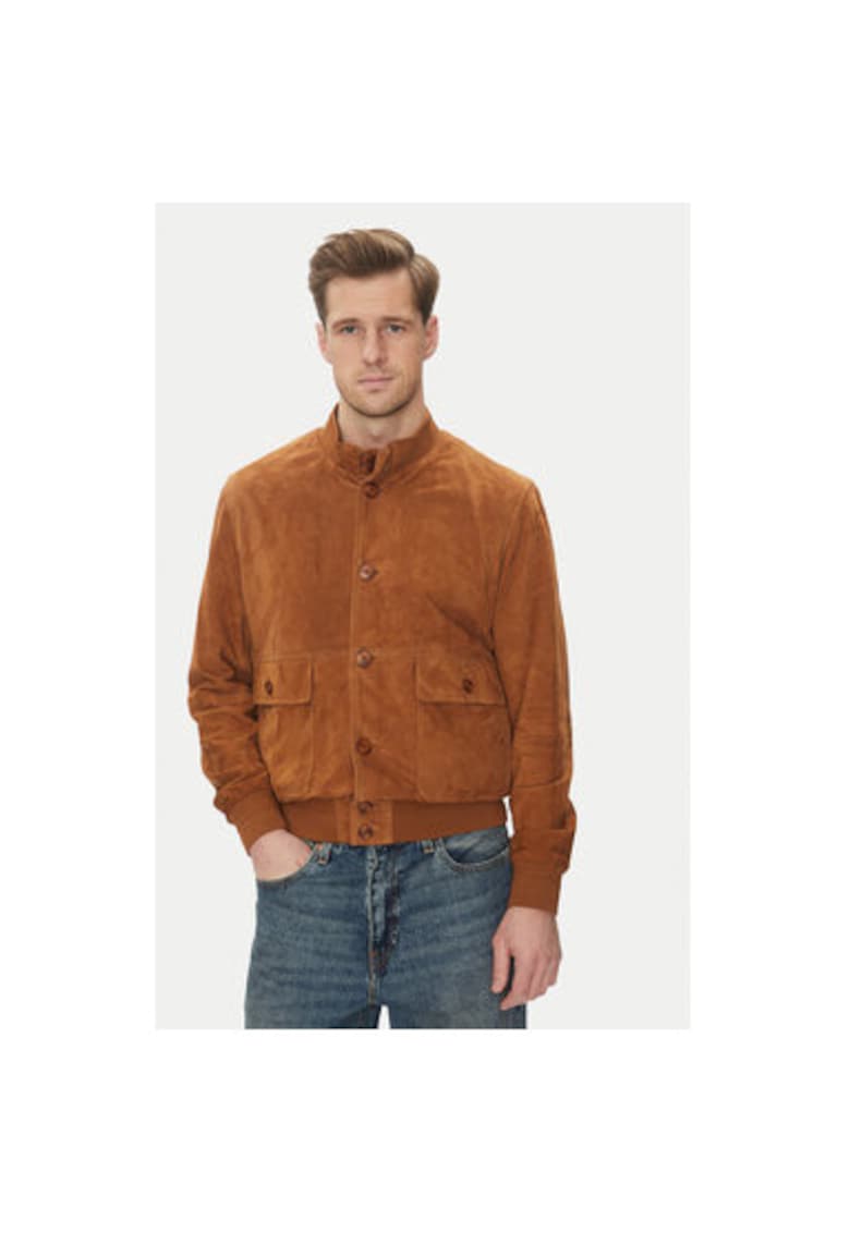 Geaca din piele barbati  STARTER VS - Piele naturala - Maro