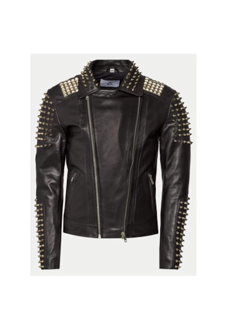 Geaca din piele barbati  STUDER - Piele naturala - Negru