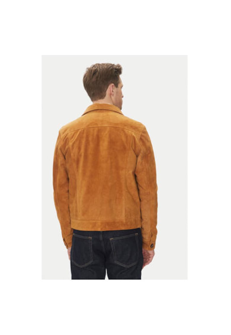 Geaca din piele barbati JEANS JACKET SUEDE - Piele naturala - Maro