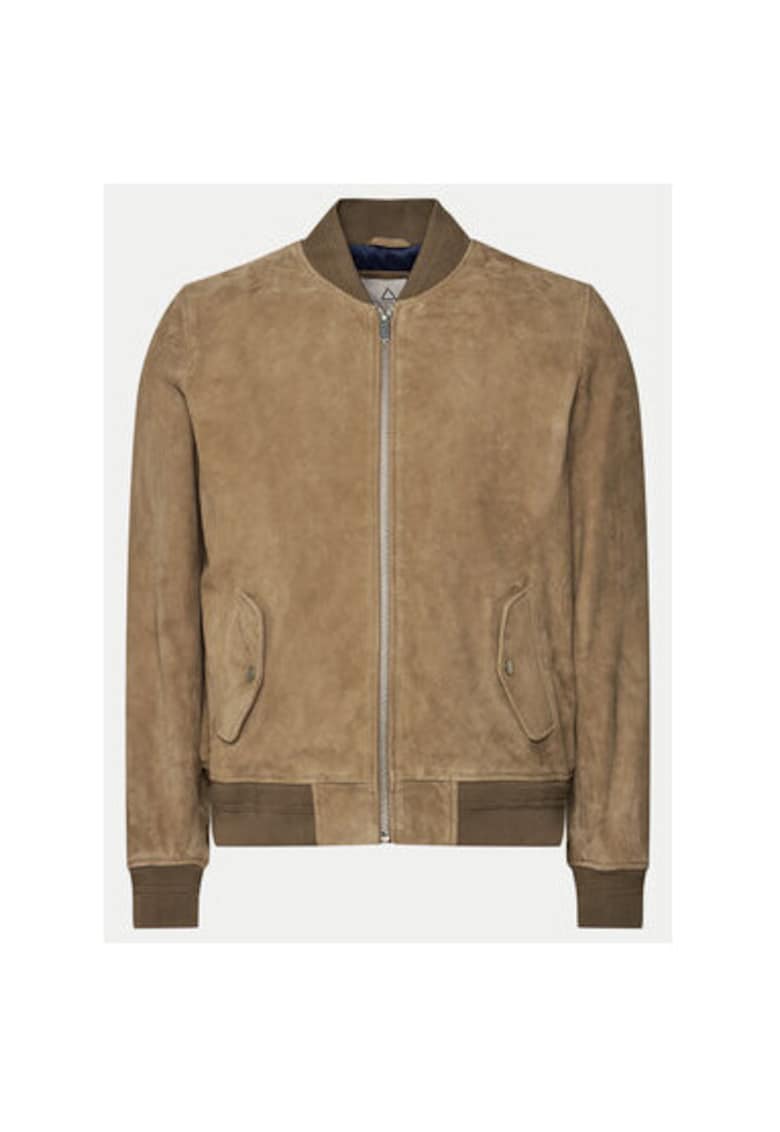 Geaca din piele barbati M888 - Piele intoarsa - Bej Geaca din piele barbati M888 - Piele intoarsa - Bej