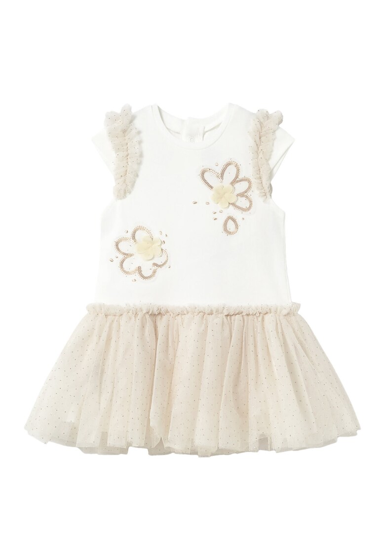 Rochie fete 1904 - Poliester/Bumbac - 4 ani - Bej