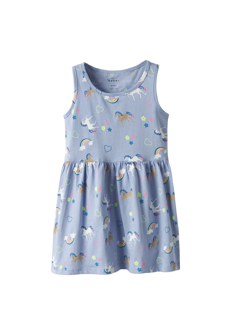 Rochie fete 13230153 - Bumbac - Albastru deschis - Albastru deschis