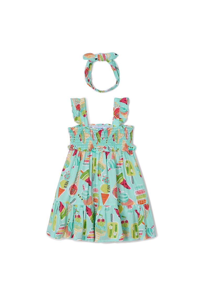 Rochie de vara fete 3939 - Bumbac - Verde