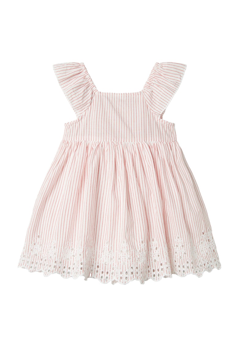 Rochie cu dungi si detalii cu dantela sangallo