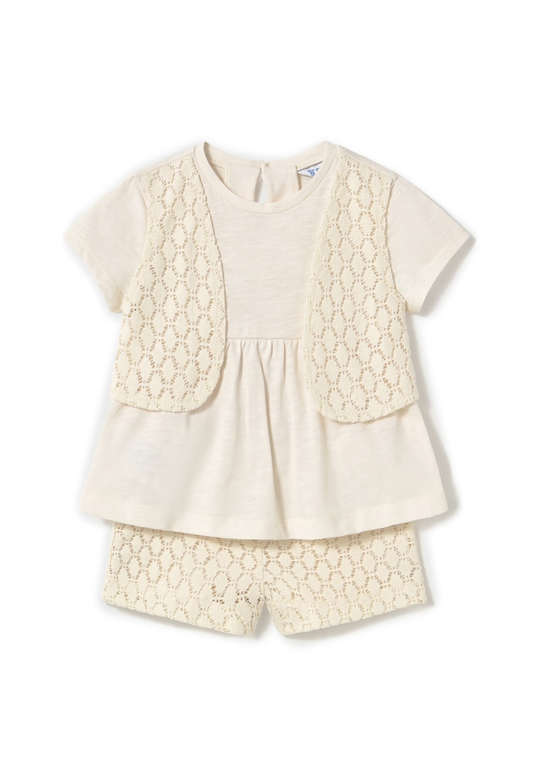 Set tricou si pantaloni scurti fete 1239 22 - Bumbac - Bej - Bej
