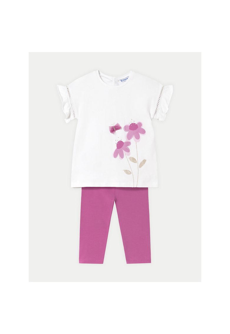 Set tricou si colanti fete 1734 - Bumbac/Elastan - Roz