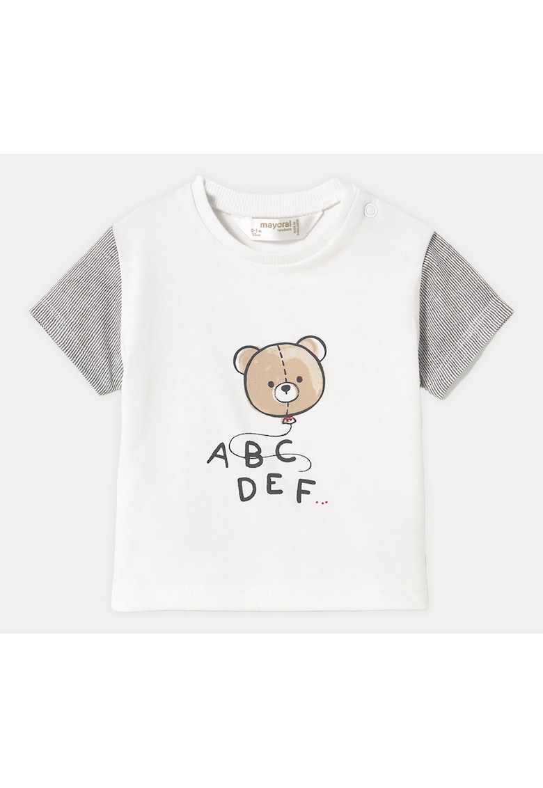 Tricou baieti 1037 - Bumbac/Elastan - Alb